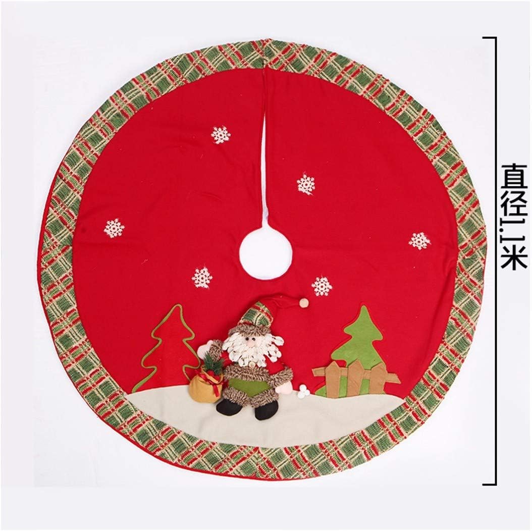 OMFGOD Christmas Adornment Christmas Tree Skirt Red Fabric Printing,A