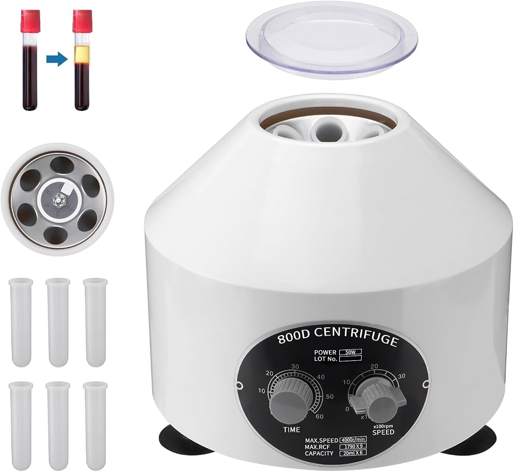 6x20ml Electric Centrifuge 500-4000RPM 60min Timer Lab