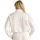 Six Stories | White Bride Embroidered Quarter Zip Sweatshirt | Honeymoon Pullover Top for Ultimate Comfort