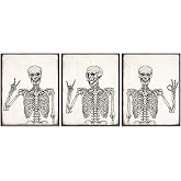 Funny Skeleton Wall Art - Halloween Wall Art & Decor - Gothic Home Decor - Goth Room Decor - Skull Wall Art - Pagan Gifts - Man cave Men Boys Bedroom Dorm - Witchy Pictures print Poster 8x10 UNFRAMED