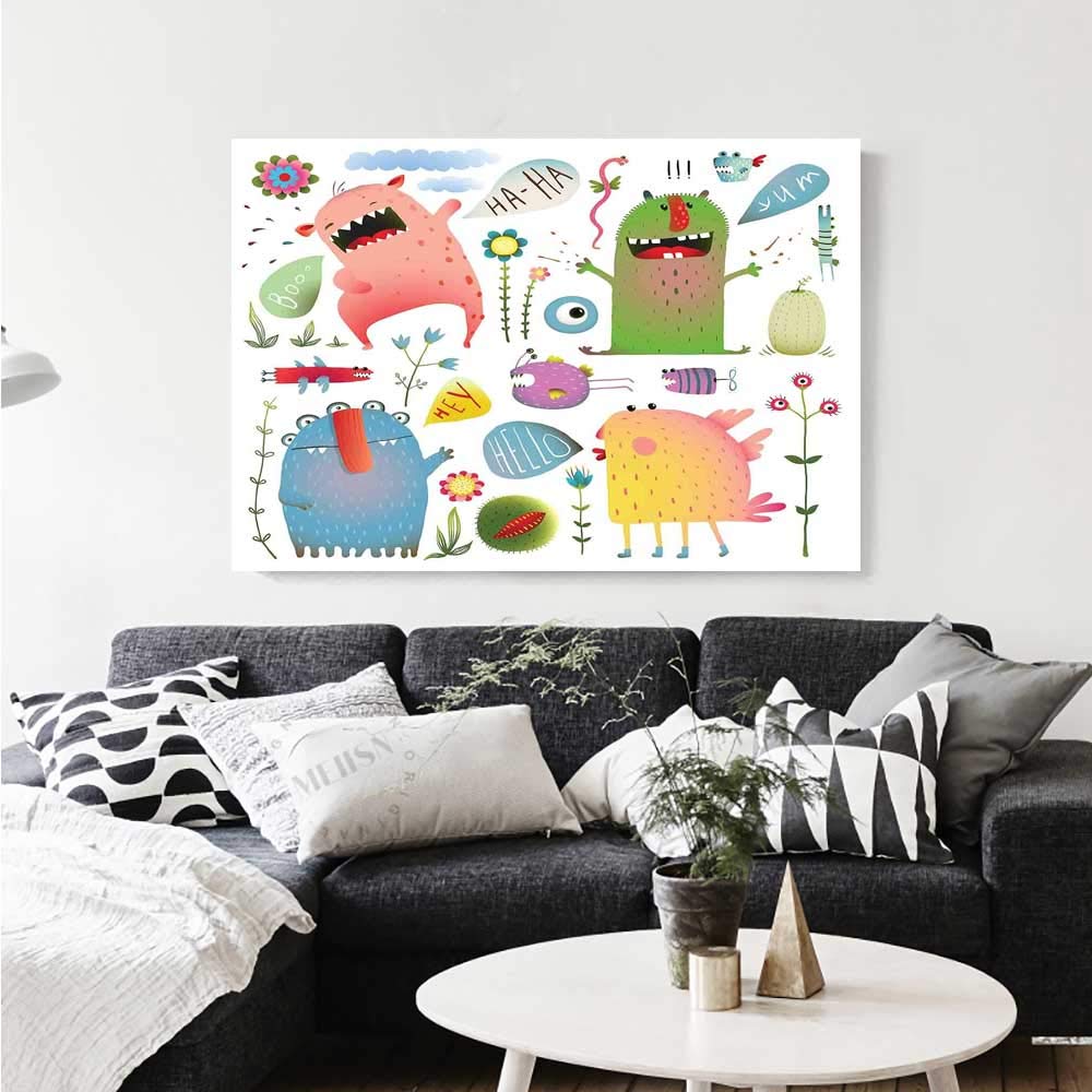 Amazon Com Warm Family Monster Canvas Wall Art For Bedroom
