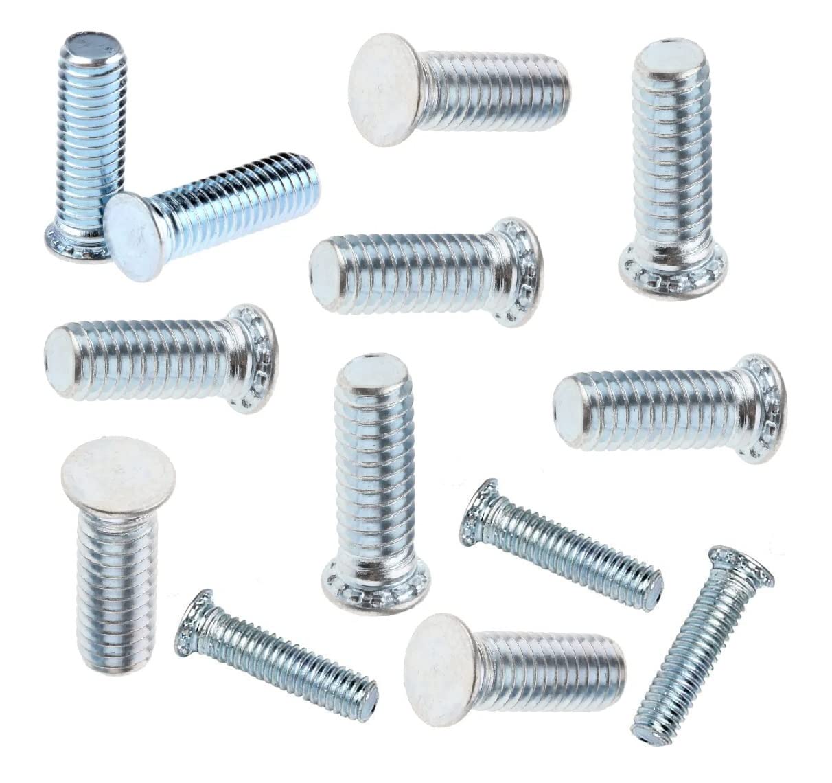 TERF® M6 (6mm) X 15mm Self Clinch Studs Screw M6 X 15mm Steel Clinching Flush Head Studs Screw - Pack of 20