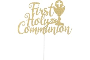 EPIGEIST First Holy Communion Cake Topper Cross Paper Decor for Baptism and Religious Party Decorations