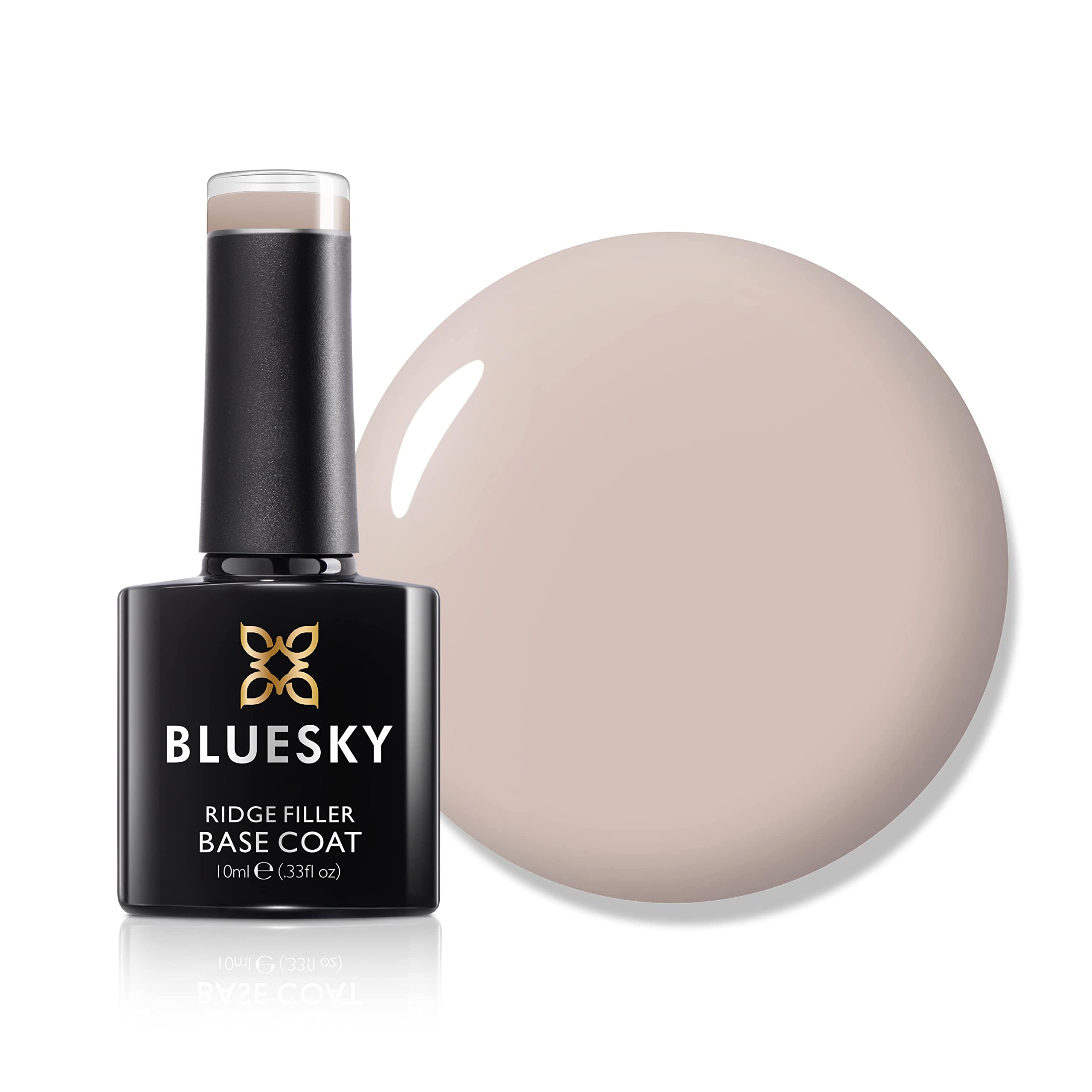 BLUESKY Ridge Filler Base Coat, MB07, Nude, Gel Nail Polish, Rubber Base Gel, 10ml