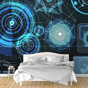 Wall Murals for Bedroom Secitific Mechanical Feeling Pictures Removable Wallpaper Peel and Stick Wall Stickers - 66x96 inches