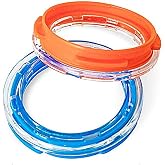 Ferplast Hamster Cage Play Tube | Two-Piece Spare Tube Plastic Connection Ring Piece, 2.4 Inch Diameter, Blue and Orange