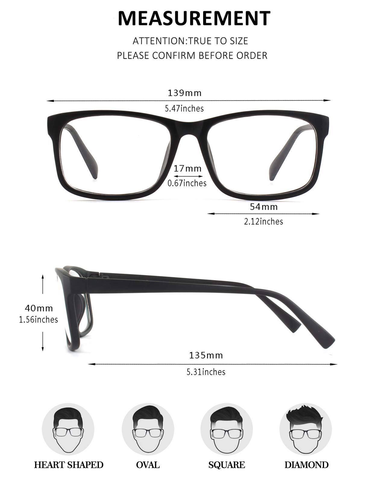GQUEEN Fake Clear Glasses Non Prescription Glasses Eyeglasses Rectangular Frame, 201512