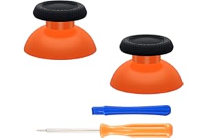 eXtremeRate Orange & Black Replacement Thumbsticks for PS5 Controller, Custom Dual Color Analog Stick Joystick for PS4 Controller Universal