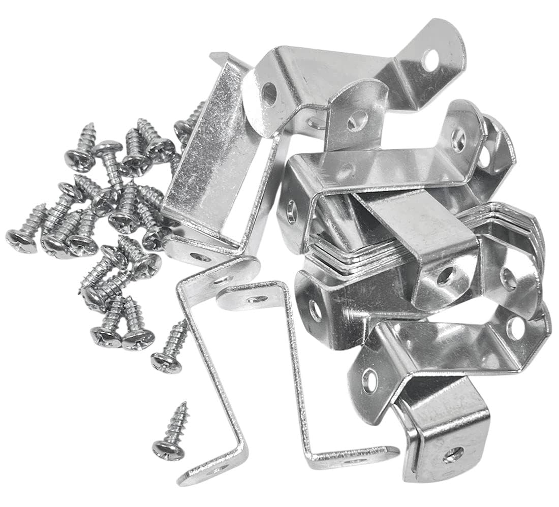 888 Corp Extra Heavy Duty Canvas Offset Clips with Screws (1.25") Pack of 10 Silver