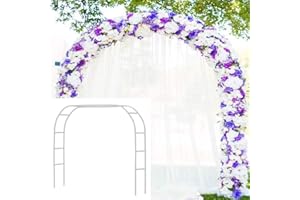 DTNATURE Metal Garden Arbor Wedding Arch 76.8 inch H x 90.5 inch W 94.5 inch H x 55 inch W Assemble Freely 2 Sizes for Various Climbing Plant Roses Vines Bridal Party Decoration Pergola Arbor (White)