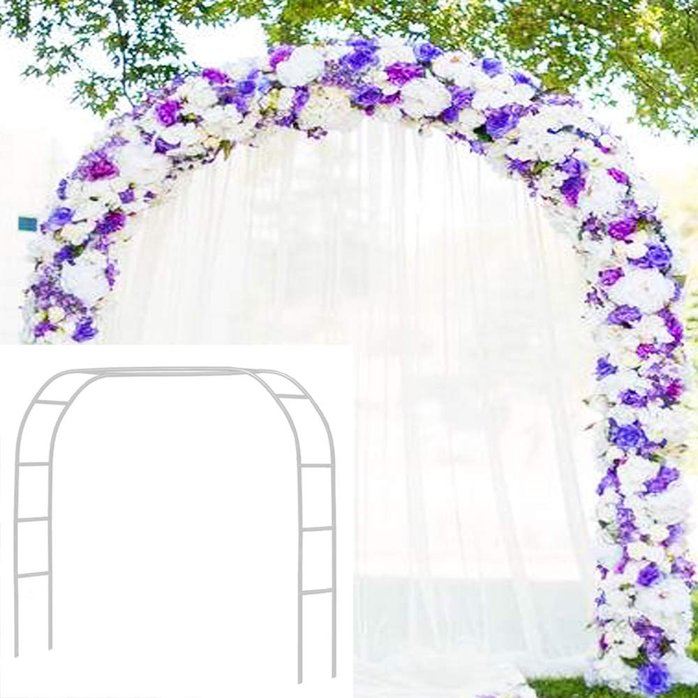 Metal Garden Arbor Wedding Arch 6'5" H x 7'6" W / 7'10"H x 4'6" W Assemble Freely 2 Sizes for Various Climbing Plant Roses Vines Bridal Party Decoration Pergola Arbor (White)