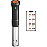 InkSous WIFI 2.4G Sous Vide Cooker 1000W Immersion Circulator with APP 14 Recipes,Alarm,Calibration & Timer, 3D Water Fast Heating Ultra-Quiet Sous Vide Machine