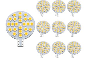GRV T10 921 194 LED Bulb 24-5050 SMD lamp Super Bright AC 12V /DC 12V -24V For RV Boat Iandscaping Ceiling Dome Interior Lights Warm White (2nd Generation) Pack of 10