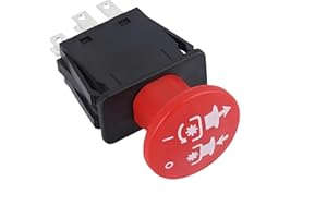 CCEDVIERY 10AMP 8-Terminal Clutch PTO Switch – Compatible with Dixie Chopper, Hustler, Classic RZT Pro, SZT Pro, Zee 2, Delta Series 6204 Lawn Mowers – Replaces OEM 4174684, 500016, 430-528 (Red)