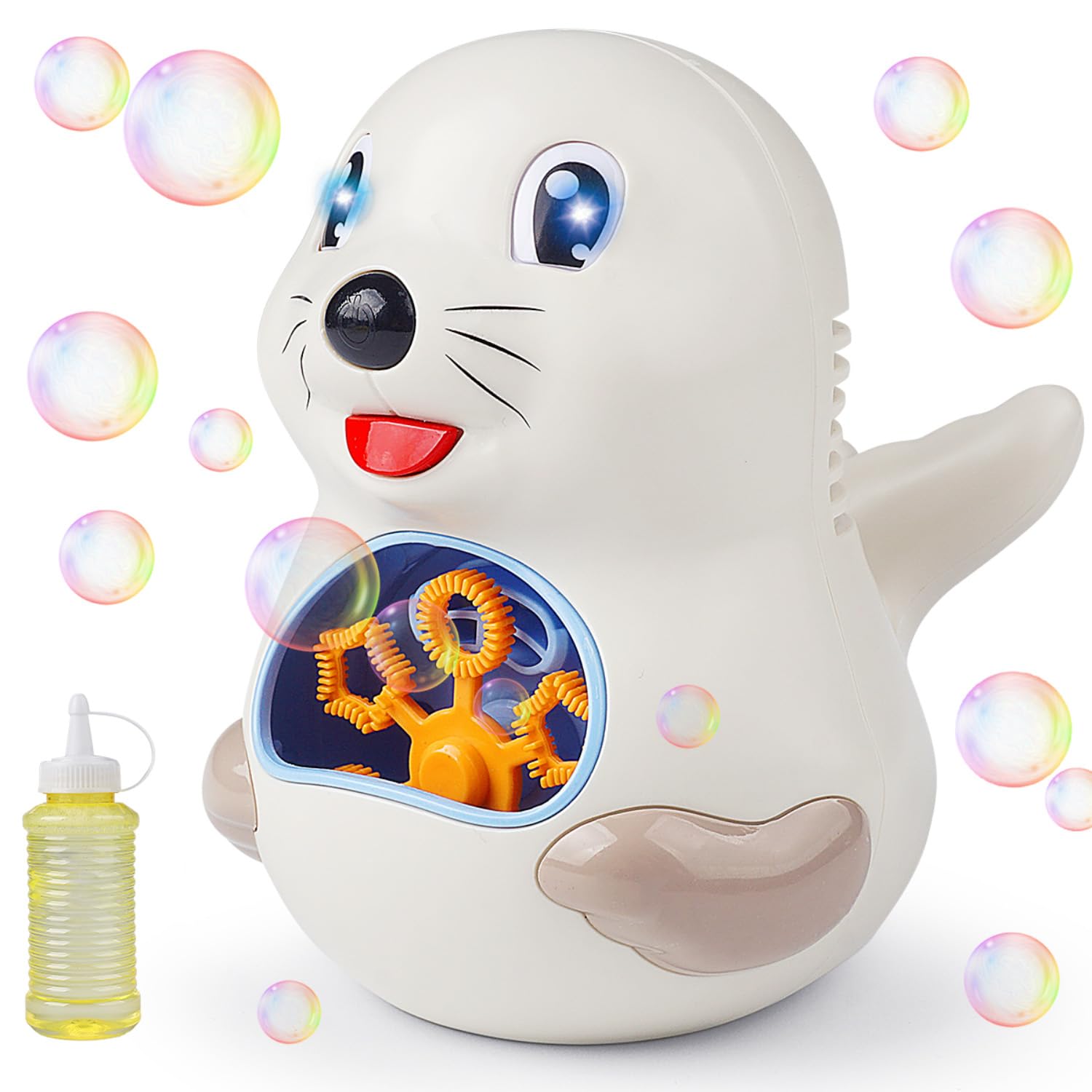 Photo 1 of Automatic Bubble Machine for Kids Bubble Blower Toys for Toddlers Bubble Maker Easy to Use with Bubble Solutions for Birthday, Christmas, Parties, Suitable for Indoor and Outdoor