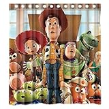 Custom the Toy Story 3 Waterproof Bathroom Shower Curtain Polyester Fabric Shower Curtain Size 66 X 72