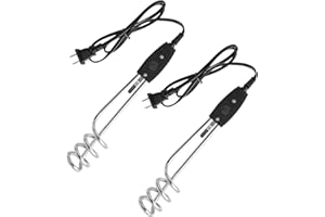 GFDOSO 2 Pcs 1000W-110V Immersion Water Heater - 10in Immersion Electric Water Heater - Portable Submersible Water Heater Fit for Camping, Ceramics Cups or Bucket Heating
