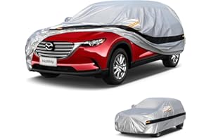 Holthly 10 Layers SUV Car Cover Custom Fit for Mazda CX-5 CX5 CX-50 CX50 (2012-2024) Waterproof All Weather for Automobiles, Outdoor Full Cover Rain Sun UV Protection.Silver