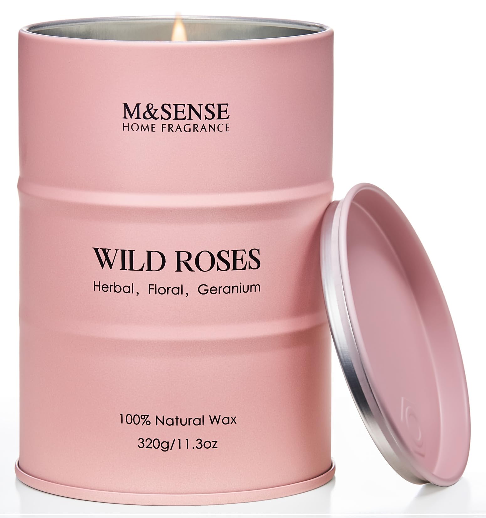 Photo 1 of M&SENSE Wild Rose Natural Scented Candle, 70 Hours Long Lasting Soy Candles 11.3oz, Stress Relief Aromatherapy Candles for Women, Romantic Candle Gifts Valentines Day Gifts for Her