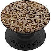 Gold Sparkle, Brown, Leopard Print, Cheetah Print PopSockets Adhesive PopGrip