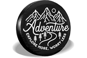 cozipink Adventure Awaits Rv Spare Tire Cover for RVs Trailer Wheel Covers for Trailer Tires Camping Weatherproof Universal for SUV Truck Camper Travel Trailers Accessories 14" 15" 16" 17"