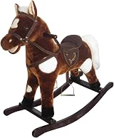 The Rocking Horse Co New Plush Brown White Spots Rocking Horse with Sounds view 1