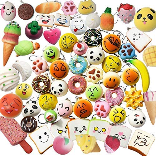 Karids Random 20 pcs squishies Pack Jumbo Medium Mini Soft Squishy Cake/Panda/Bread/Buns Phone Straps