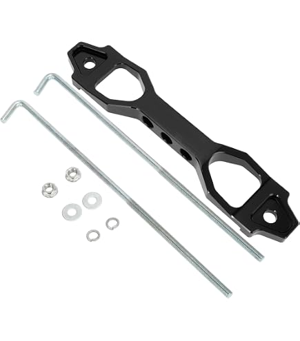 Support De Batterie Pour Voiture - Alliage D'aluminium Noir - Avec Crochet En J Et écrous - Marque Uxcell - Neuf