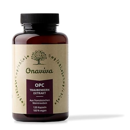 OPC Traubenkern-Extrakt Kapseln | Hochdosiert 300 mg reines OPC pro Tagesdosis | 120 Kapseln | Vegan & Natürlich | Aus franzö