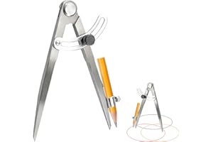 Woodworking Compass Geometry with Wing, 8 Inch/20 cm Scribing Tool, Professional Compass with Pencil Holder for Carpenter