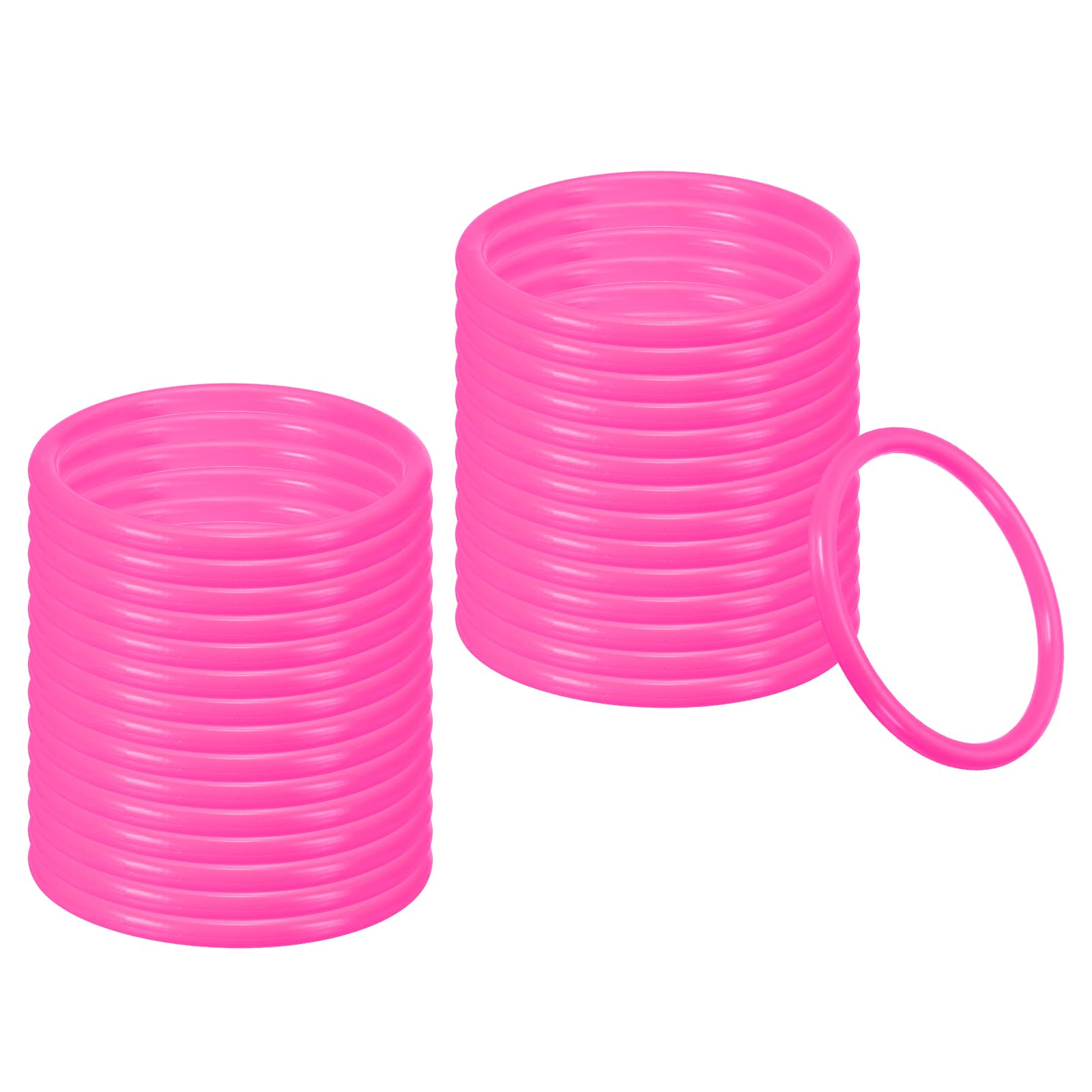 PATIKIL 3.5 Inch Plastic Ring-Toss Rings for Bottles, 30 Pack Carnival Rings Plastic Hoops for Speed and Agility Practice Outdoor Party Favor, Pink