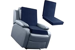 BALAPET Supportive Lumbar Support Pillow for Recliner, Memory Foam 4" Thickness Recliner Cushions Chairs Seat Cushion Mat for Elderly Rest and Back Support（21.5" Backrest Height, Navy Blue）