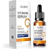 Organic Vitamin C Serum for Face 31% Vitamin C Facial Serum Anti Aging Serum Reduces Age Spots, Face Dark Spots, Sun Damage, Skin Brightening Facial Serums with Hyaluronic Acid and Astaxanthin
