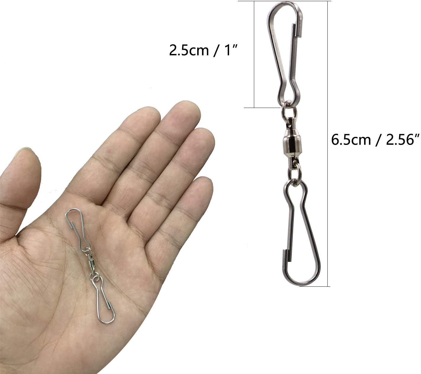 6.5cm(2.56 inch) Length Smooth Spinning Dual Clip Swivels Wind Spinner Hangers Spiral Tails Twisters Wind Socks - Image 3