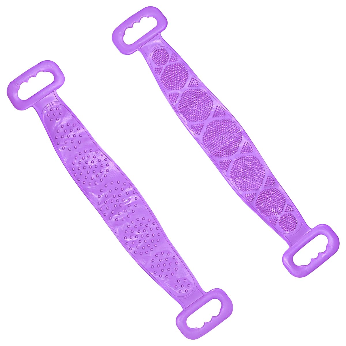 NUZAMAS Silicone Back Scrubber Silicone Body Scrubber 23.6 Inches Long Scrubby Buddy Bath Body Brush Exfoliating Body Scrubber with Handle for Men Women Shower Purple