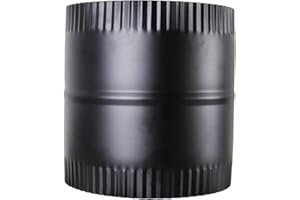 Irnyso Fireplace Chimney Pipe,Pellet Stove Pipe oint,Indoor Chimney Pipe,Round Chimney Stove Pipe oint BM0047 6inch 24gauge Stove Collar Adapter for 6" Diameter Black Single Wall Stove Pipe