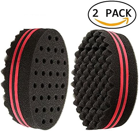 Hair Twist Sponge Set of 2 Two Sides Oval Shape Afro Braid Style Coil Wave Hair Curl Sponge Brush for Natural Hair by HUAYF