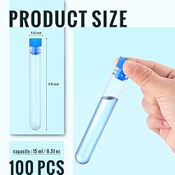 Hoteam 100 Pieces Test Tubes 16 x 100 mm Clear