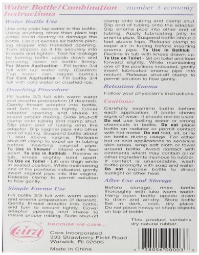 CARA Douche / Enema Rubber Water Bottle Combination Pack