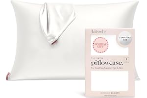 Kitsch Satin Pillowcase with Zipper for Hair & Skin, Softer Than Silk Pillow Cases Standard Size, Wrinkle-Free, Smooth and Co