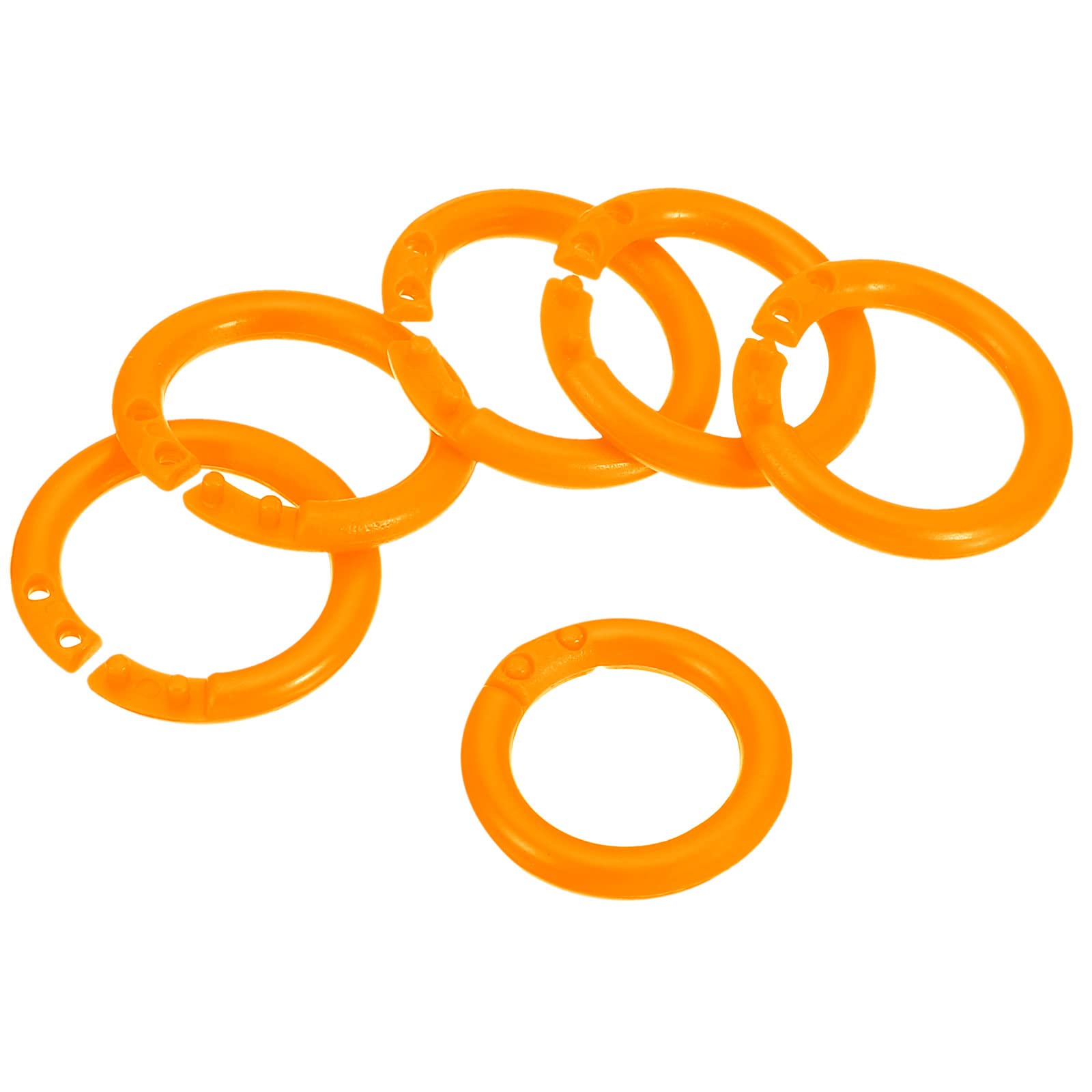 PATIKIL 0.8" OD 0.6" ID Loose Leaf Rings, 50 Pack Binder Ring Plastic for Book DIY Scrapbook Notebook Photo Album, Orange โ image 1