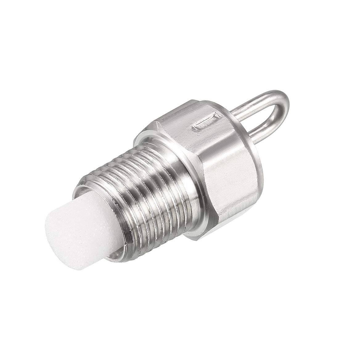 sourcing map Pin Misting Jet Nozzle, 0.15mm Orifice Spray Dia 304 Stainless Steel with Screen Cotton,1/8BSPT Thread