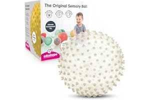 Edushape The Original Sensory Ball for Baby - 7" Glow-in-The-Dark Color Baby Ball That Helps Enhance Gross Motor Skills for Kids Aged 6 Months & Up - Vibrant, Colorful & Unique Toddler Ball