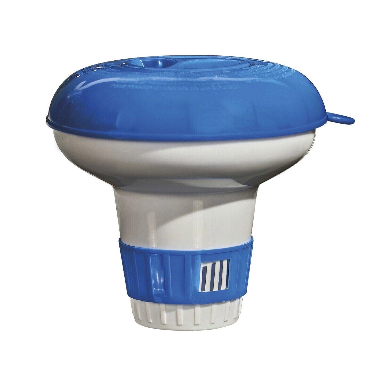 """CleverSpa 8145 Automatic Floating Chemical Dispenser with Adjustable Dial Feature to Control Sanitizer Levels, 12.7cm diameter Opening(Blue and White)"""