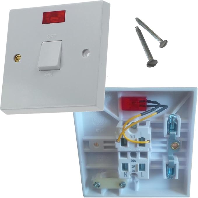 20 AMP DP Double Pole Switch Neon Electrical BS3676 Amazon.co.uk DIY