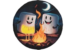 Spare Tire Cover Campfire Marshmallow Wheel Covers Weatherproof Universal Wheel Protectors for Travel Trailer Rv SUV 14inch T