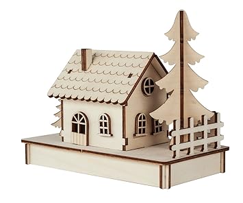 Rayher 46299000 Kit En Bois Petite Maison 30 Pièces Fsc 100