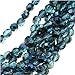Czech Fire Polish Glass Beads 6mm Round Aqua Azuro Vitrail (25)