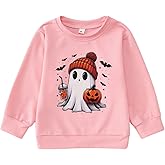 CM C&M WODRO Toddler Halloween Sweatshirt Girl Boy Pumpkin Ghost Pullover Crewneck Long Sleeve Shirt Cute Spooky Season Tops