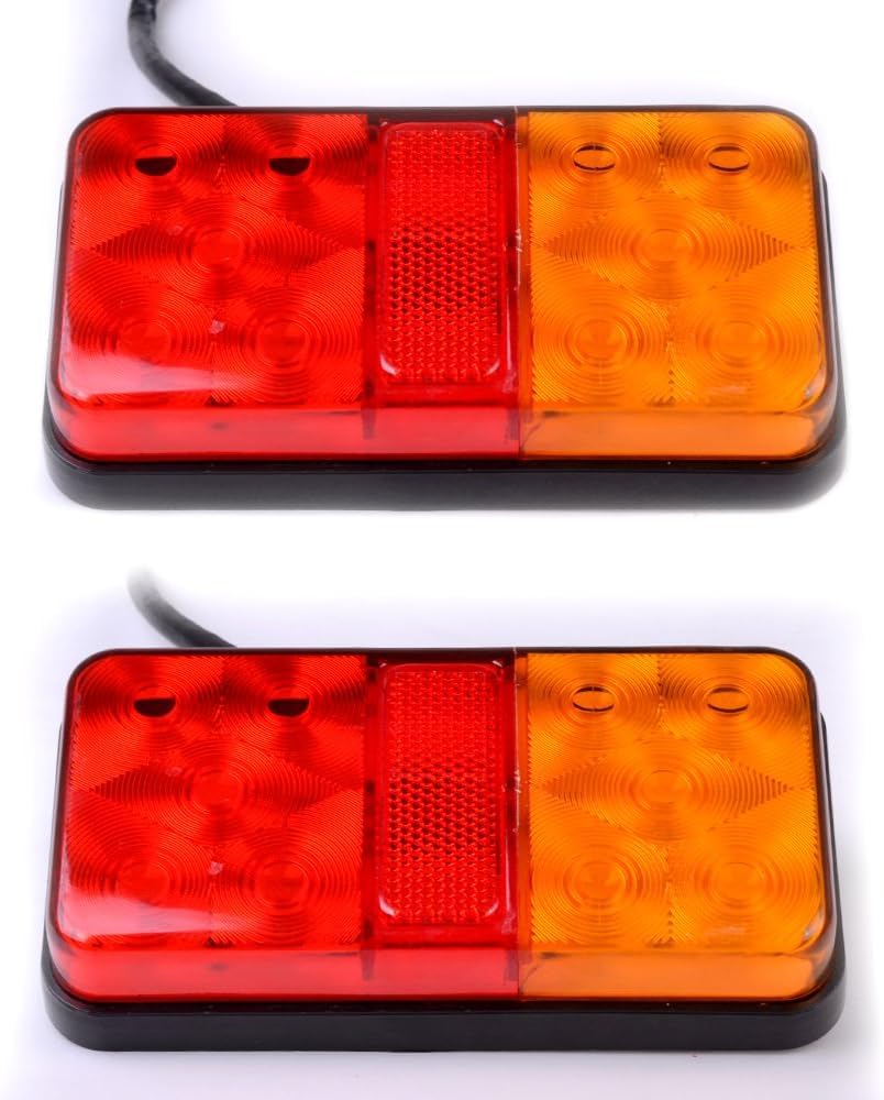 Buding 2 x 12V LED Rear Tail Stop Light Indicator Lamp Truck Trailer Lorry Van Caravan